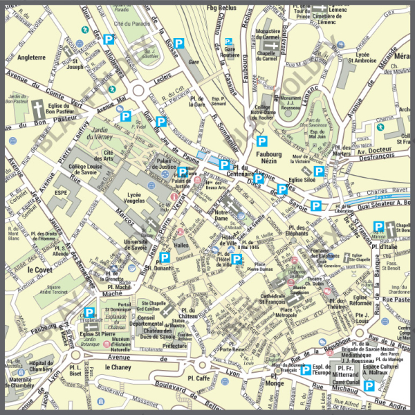Poster du plan de ville de Chambéry