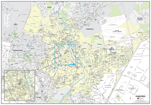Poster du plan de ville de Chartres