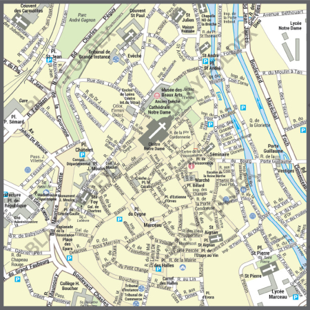Poster du plan de ville de Chartres
