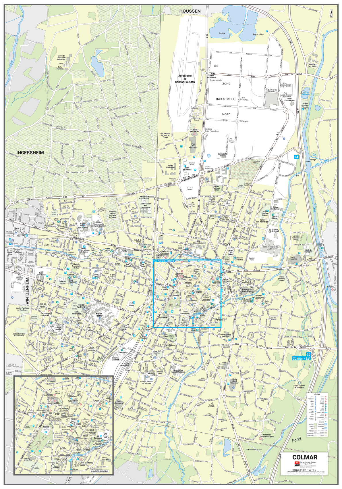 POSVILLECOLMAR Poster du plan de ville de Colmar