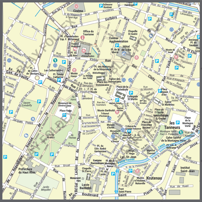 POSVILLECOLMAR_CV Poster du plan de ville de Colmar