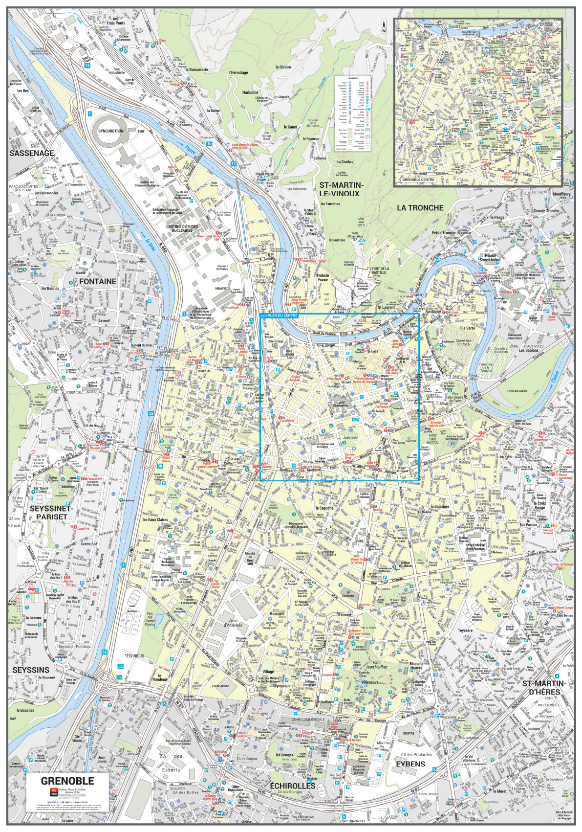 POSVILLEGRENOBLE Poster du plan de ville de Grenoble