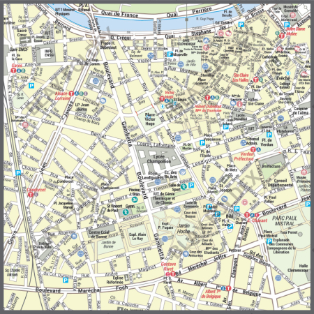 Poster du plan de ville de Grenoble