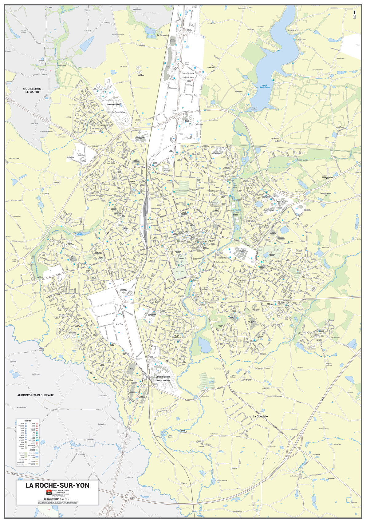 POSVILLELAROCHESURYON Poster du plan de ville de la Roche-sur-Yon