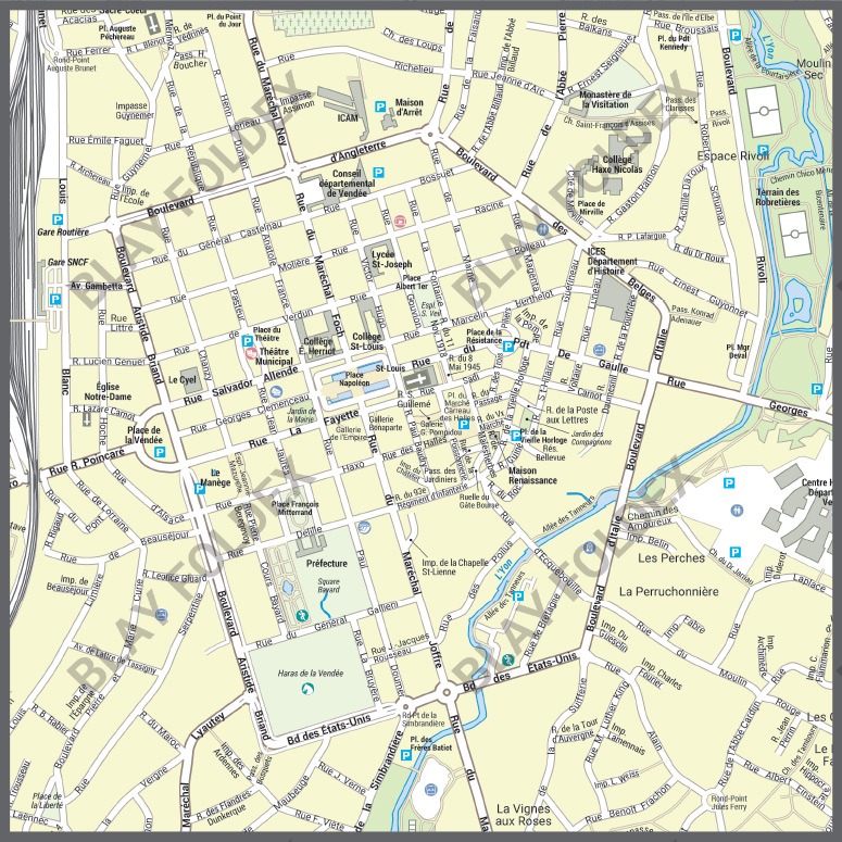 POSVILLELAROCHESURYON_CV Poster du plan de ville de la Roche-sur-Yon