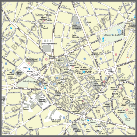 Poster du plan de ville de Limoges