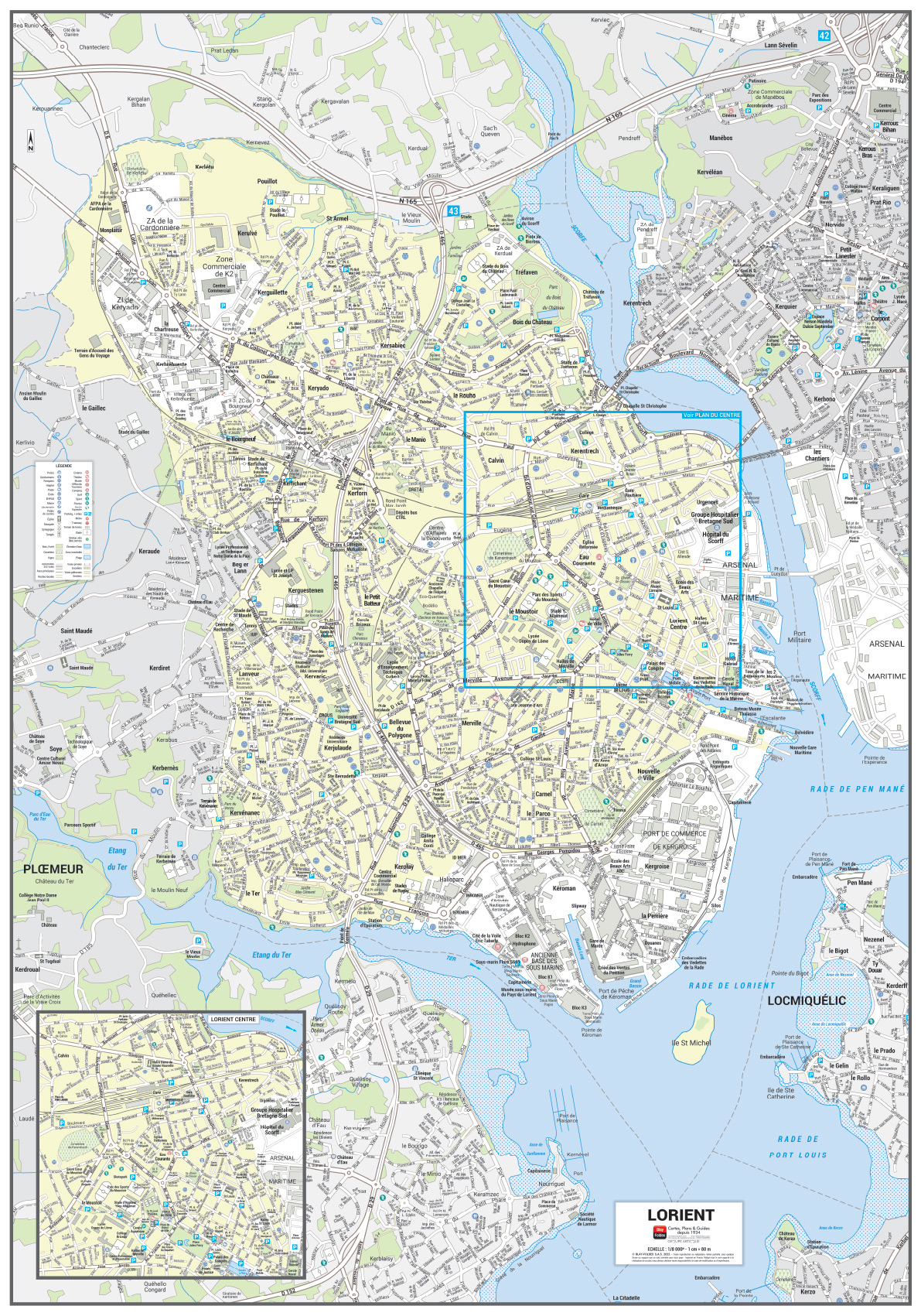 Poster du plan de ville de Lorient