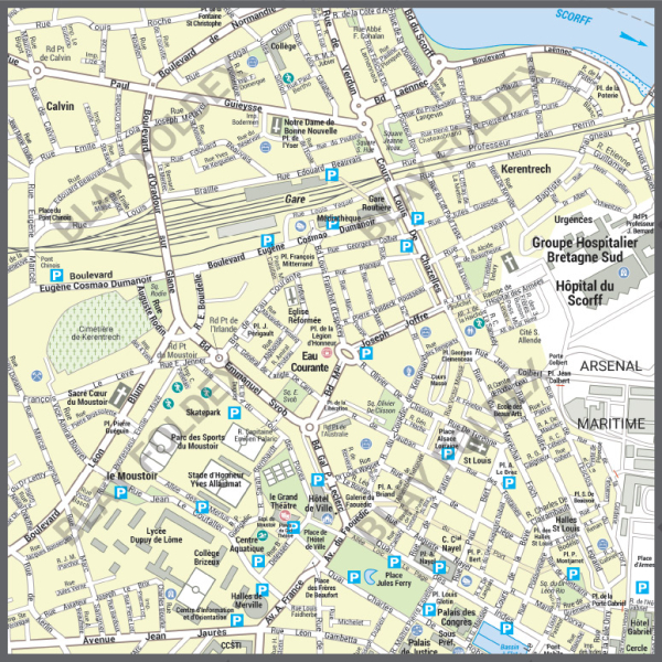 Poster du plan de ville de Lorient