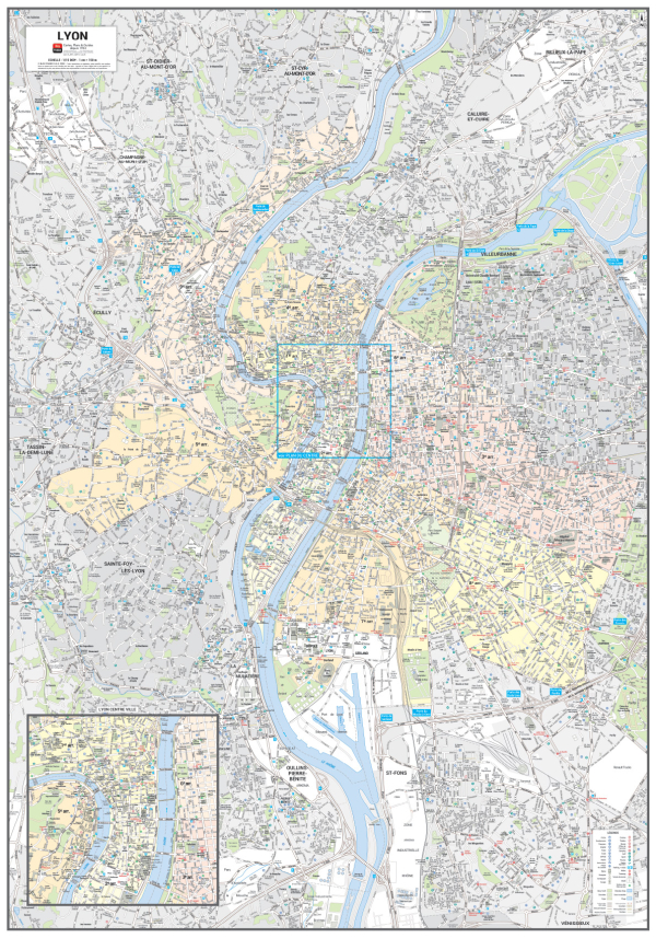 Poster du plan de ville de Lyon