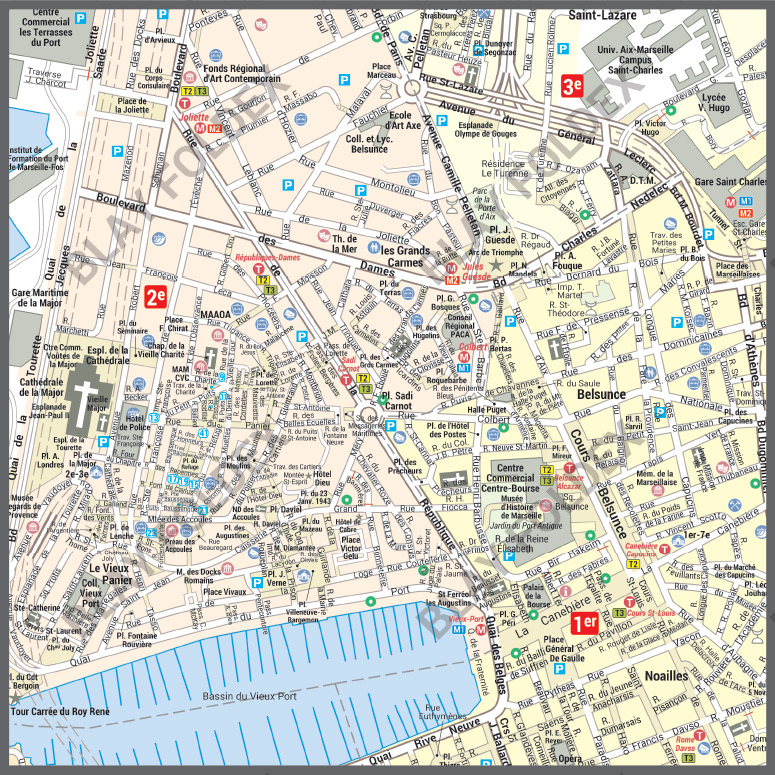 POSVILLEMARSEILLE_CV Poster du plan de ville de Marseille