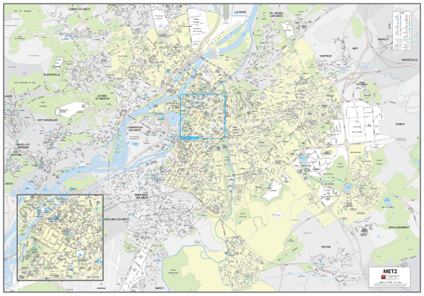 Poster du plan de ville de Metz
