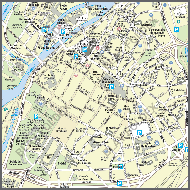 Poster du plan de ville de Metz