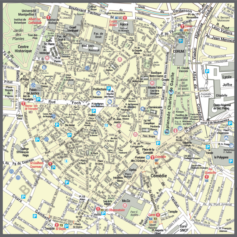 Poster du plan de ville de Montpellier