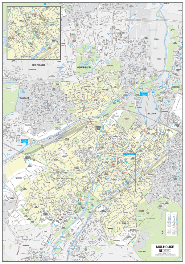 Poster du plan de ville de Mulhouse