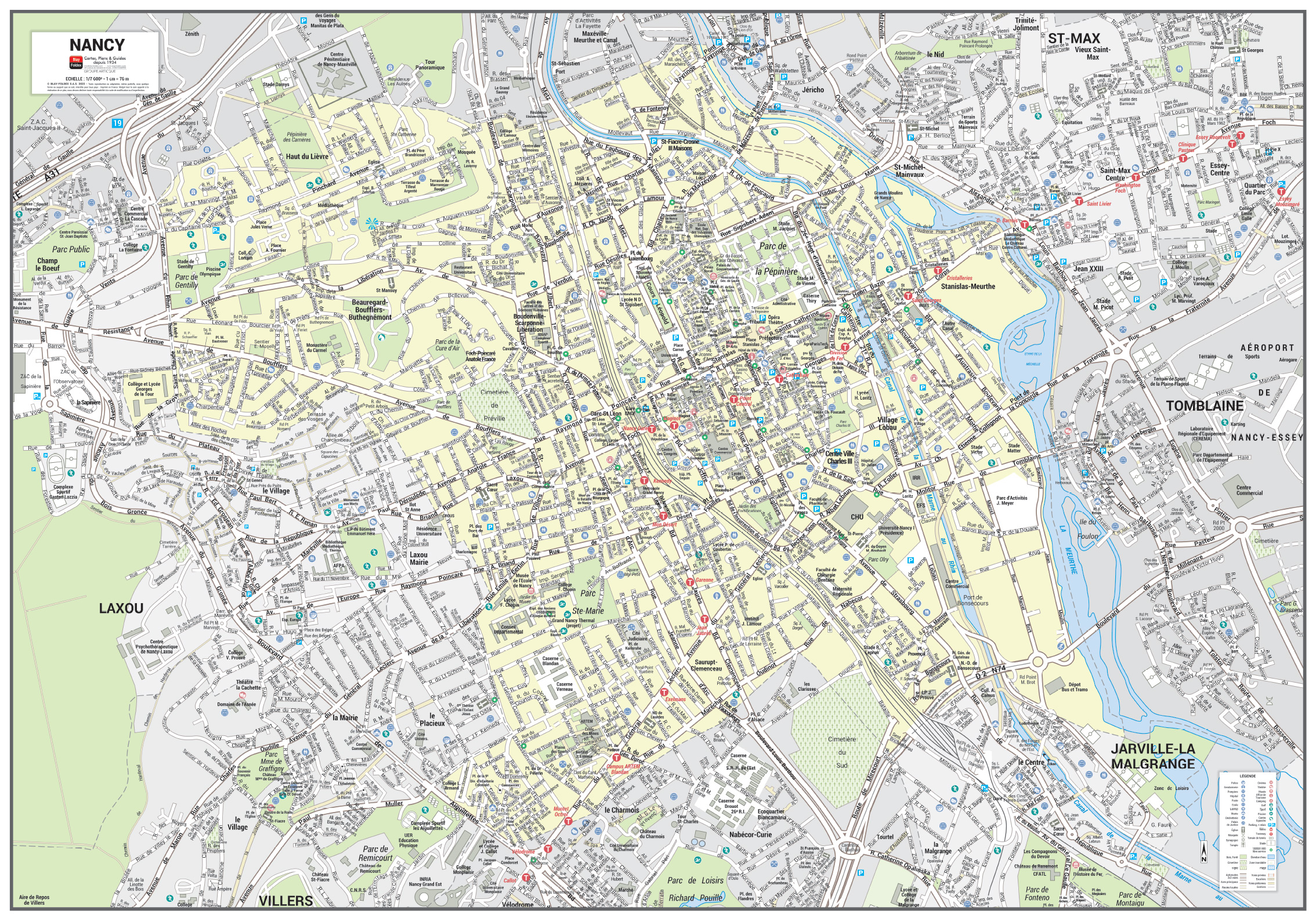 POSVILLENANCY Poster du plan de ville de Nancy