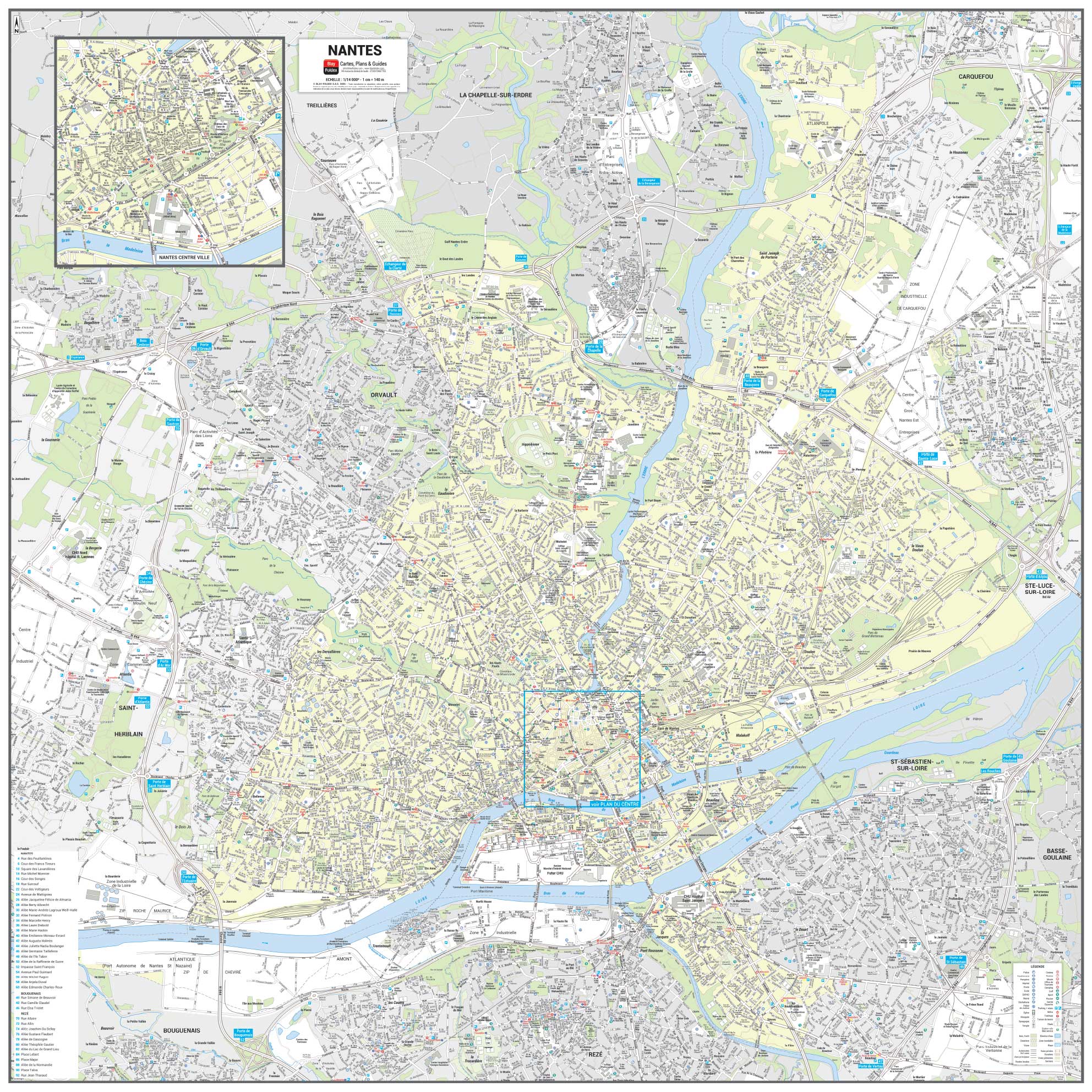 Poster du plan de ville de Nantes
