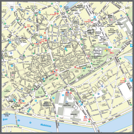 Poster du plan de ville de Nantes