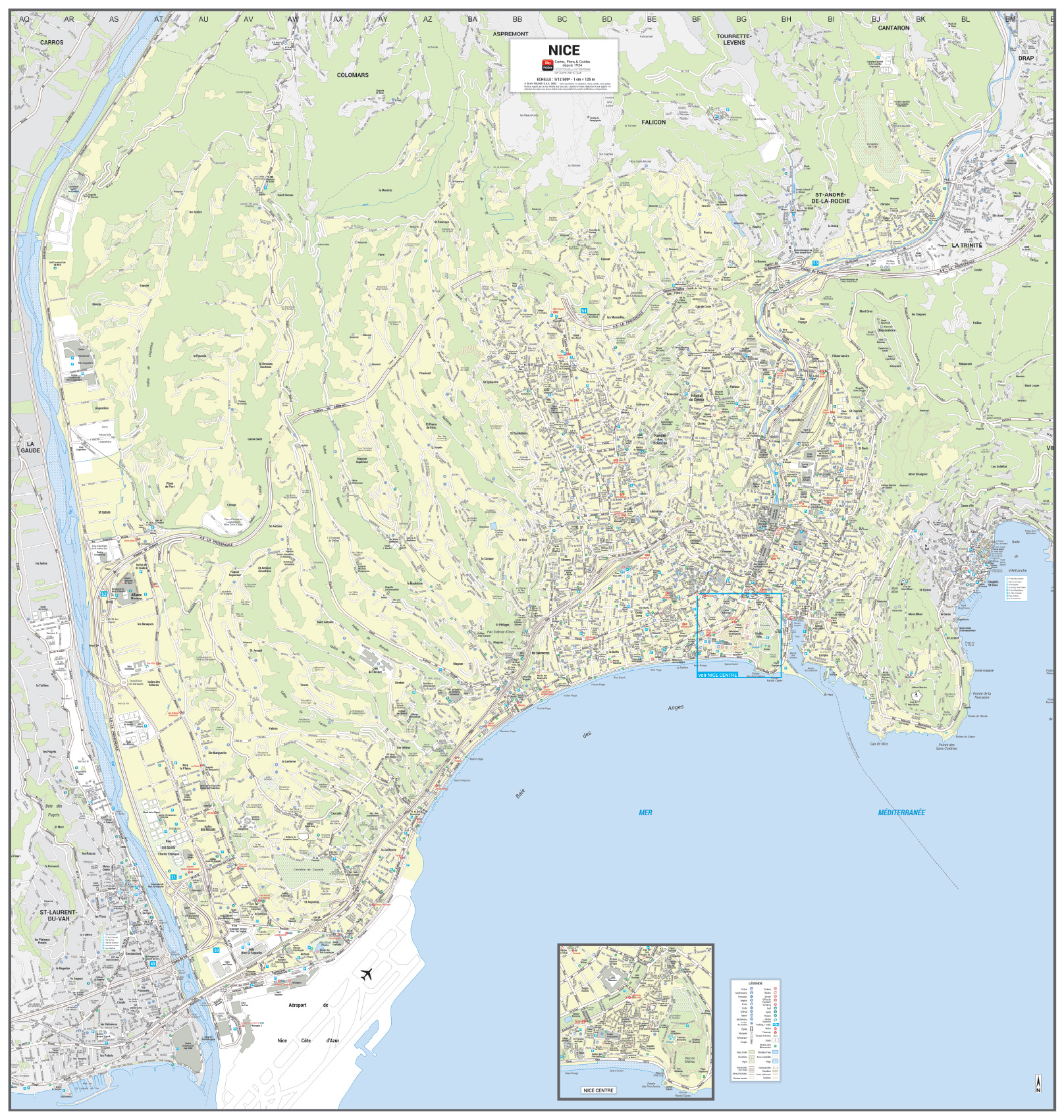 Poster du plan de ville de Nice