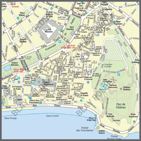 Poster du plan de ville de Nice