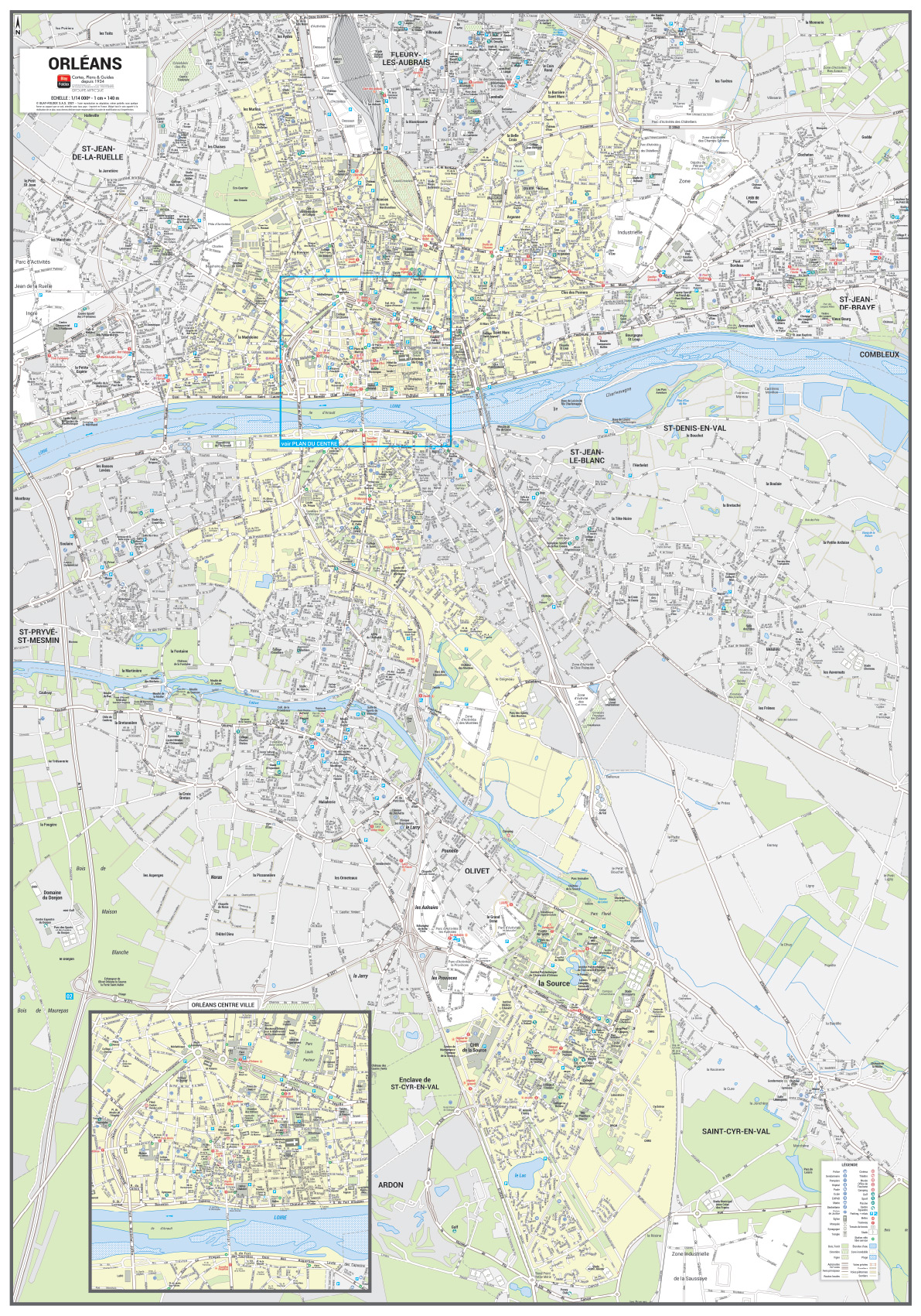 Poster du plan de ville d'Orléans