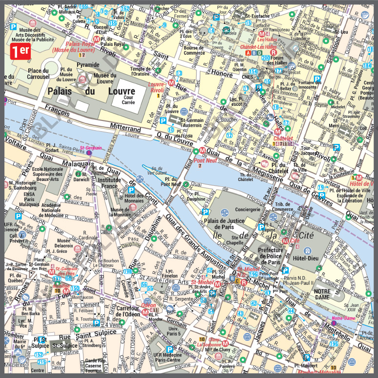 Poster du plan de ville de Paris