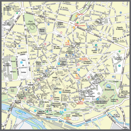 Poster du plan de ville de Pau