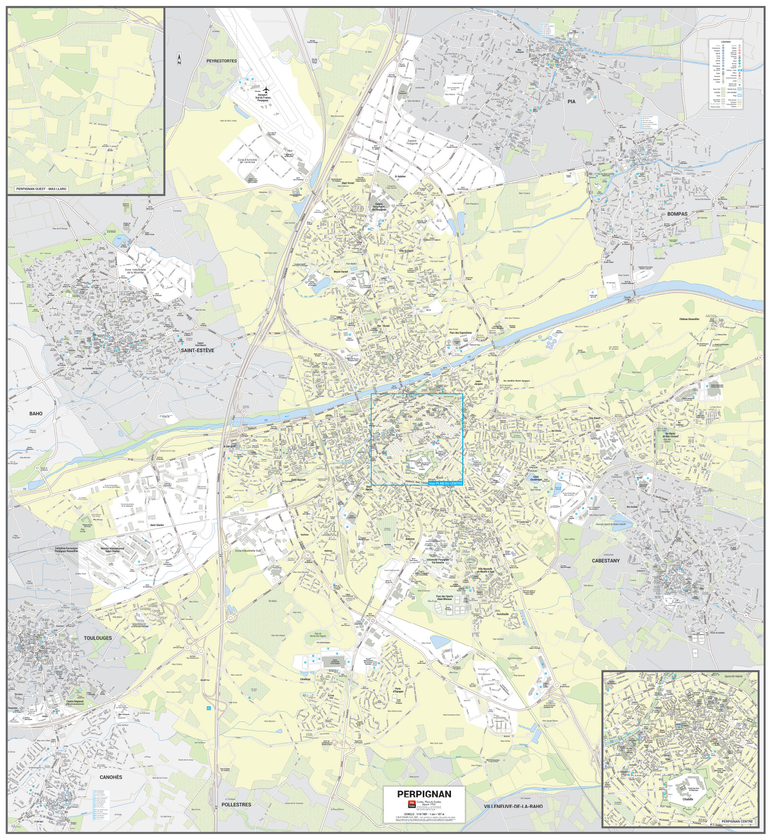 Poster du plan de ville de Perpignan
