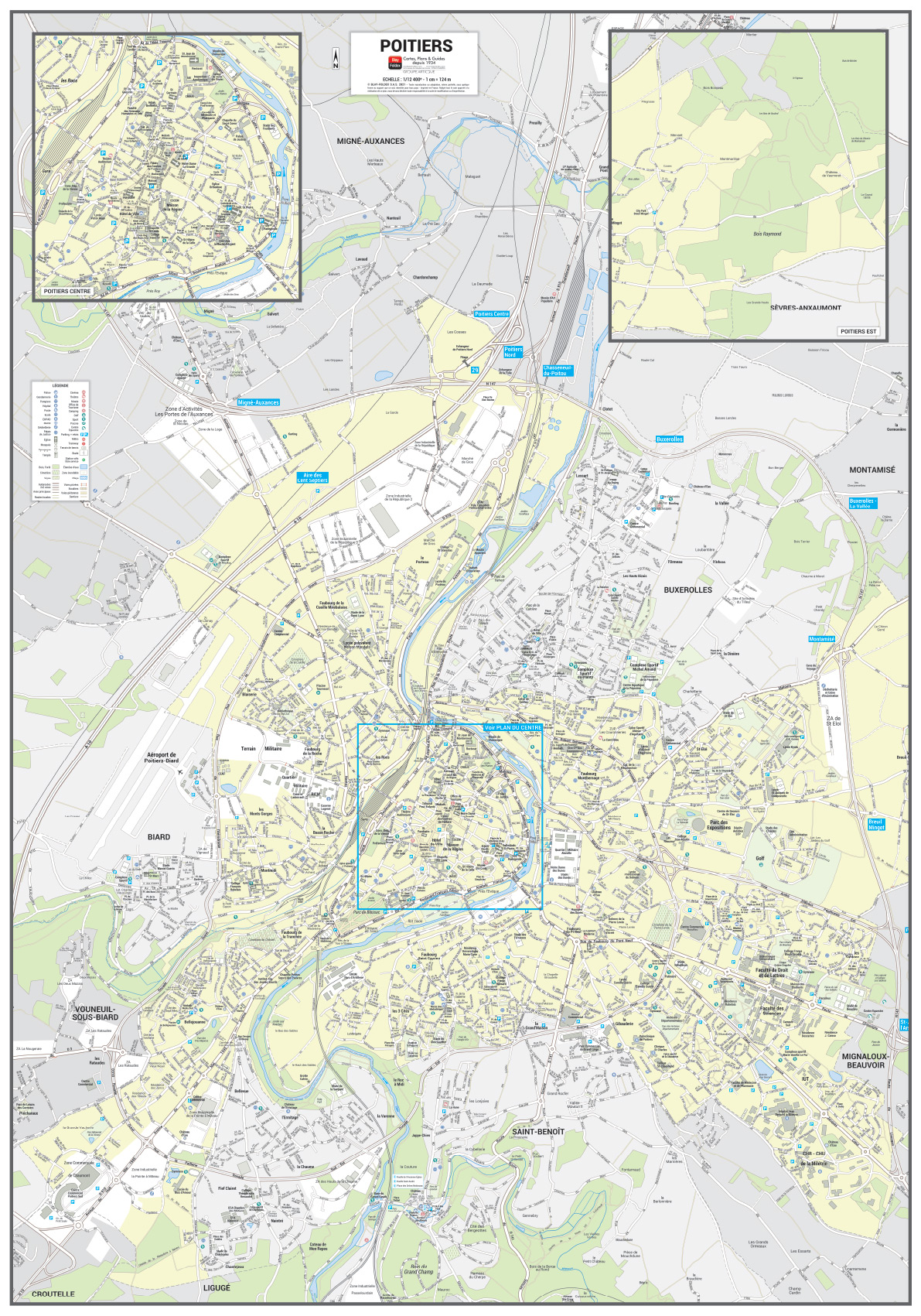 POSVILLEPOITIERS Poster du plan de ville de Poitiers