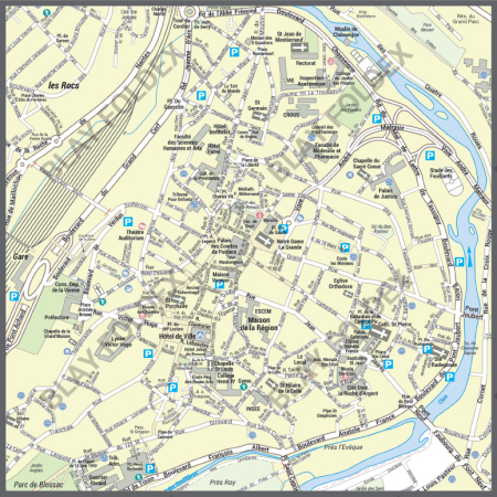 Poster du plan de ville de Poitiers