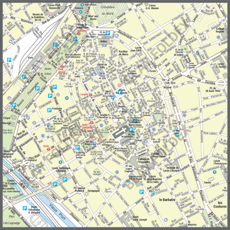 Poster du plan de ville de Reims