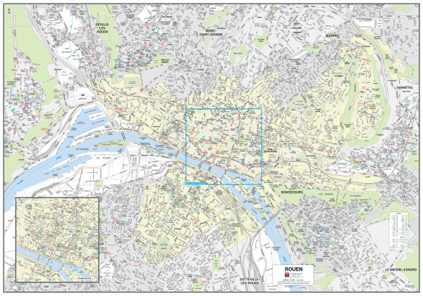 Poster du plan de ville de Rouen