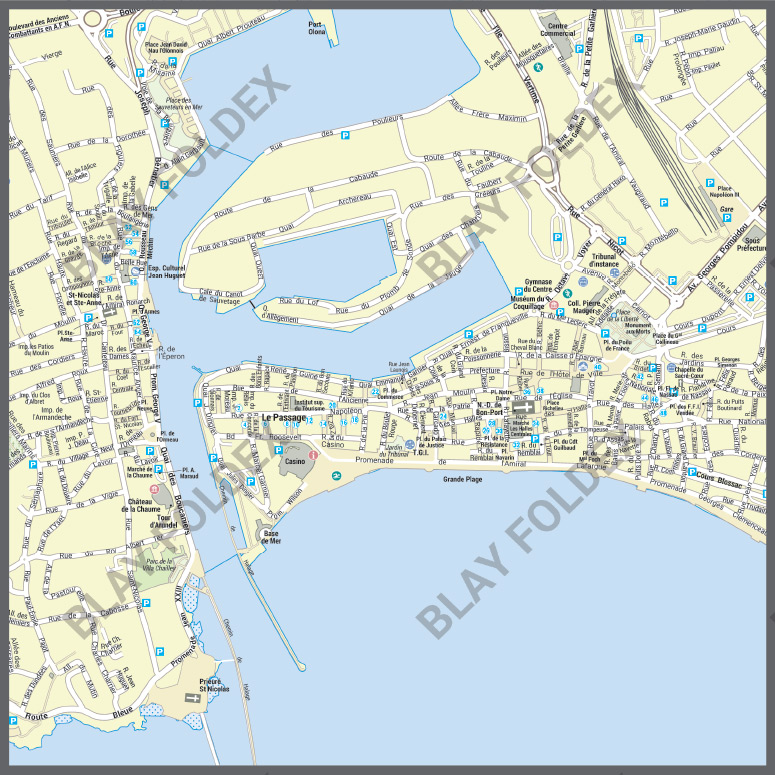 Poster du plan de ville des Sables-d'Olonne