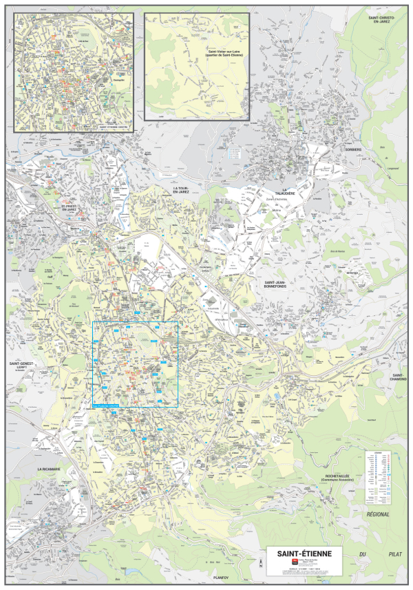 Poster du plan de ville de Saint-Etienne