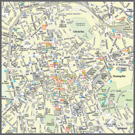 Poster du plan de ville de Saint-Etienne