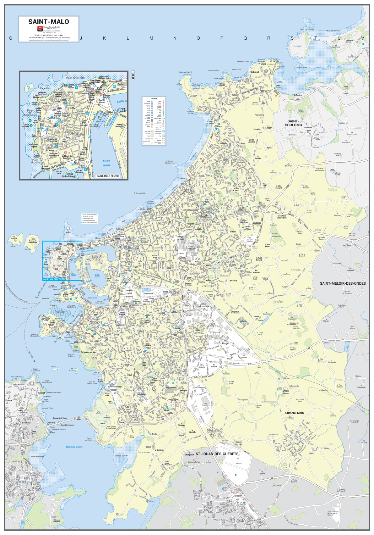 Poster du plan de ville de Saint-Malo