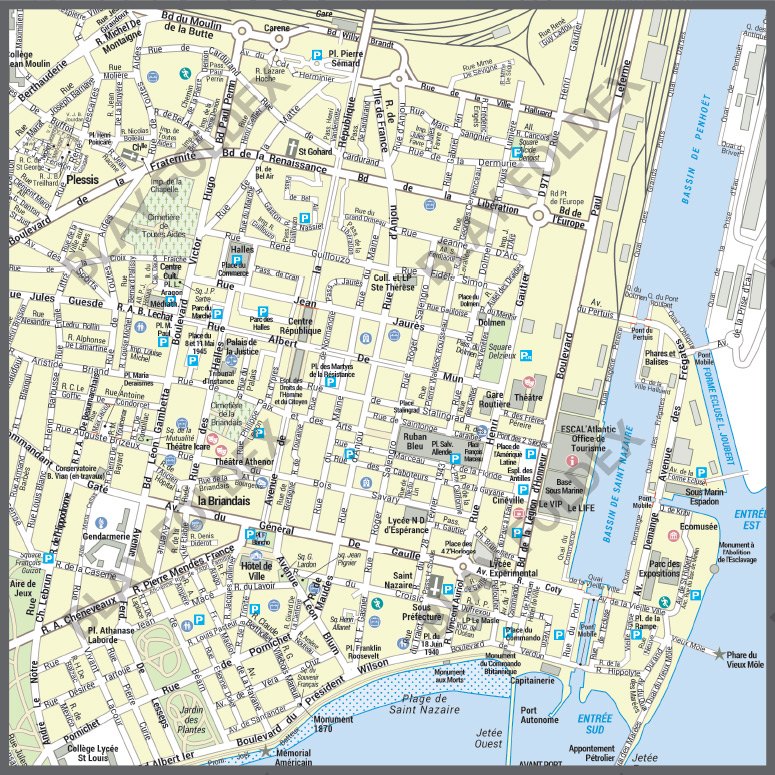 Poster du plan de ville de Saint-Nazaire