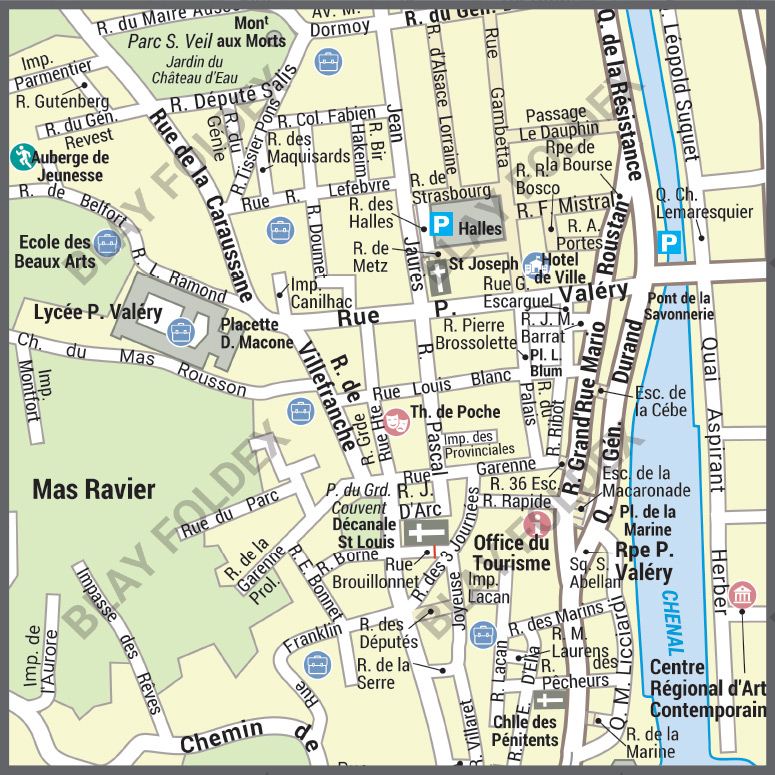 Poster du plan de ville de Sète