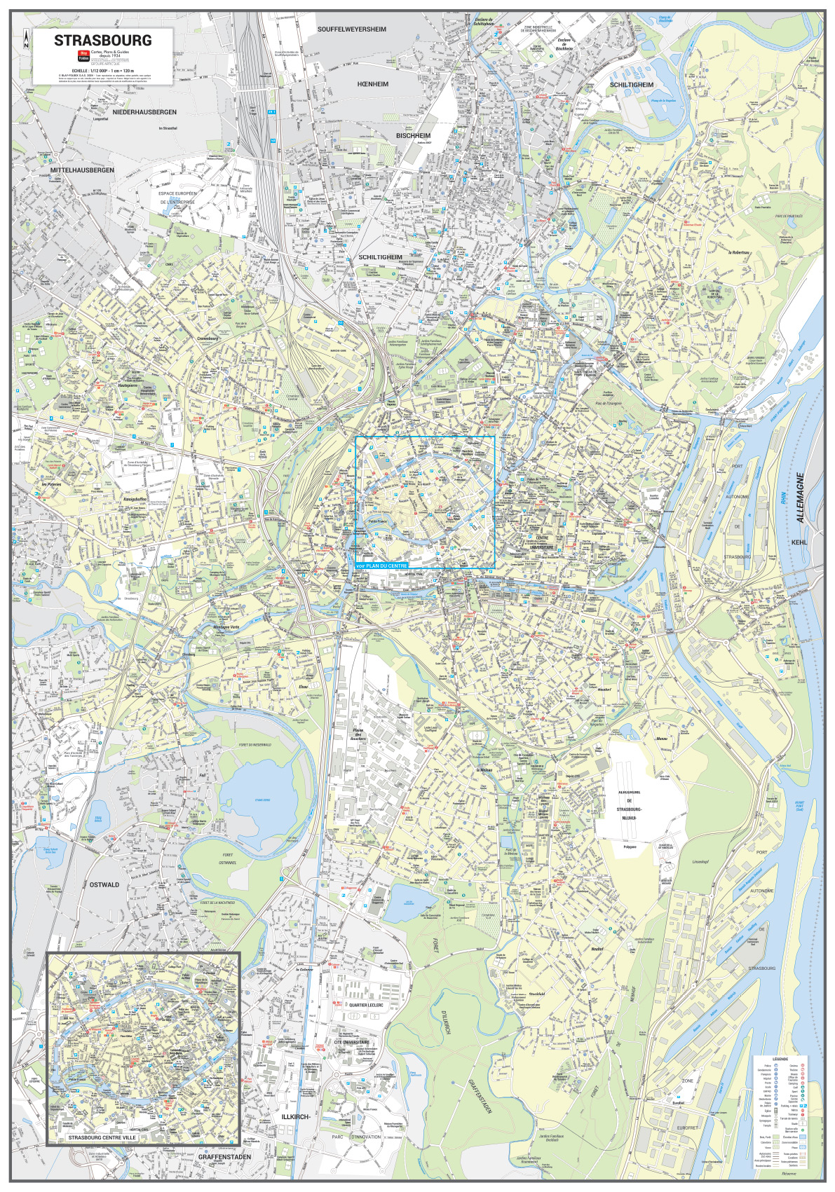 POSVILLESTRASBOURG Poster du plan de ville de Strasbourg