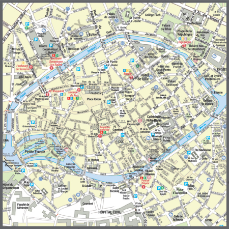 Poster du plan de ville de Strasbourg