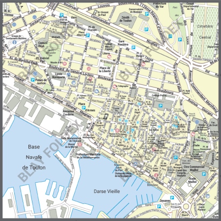 Poster du plan de ville de Toulon