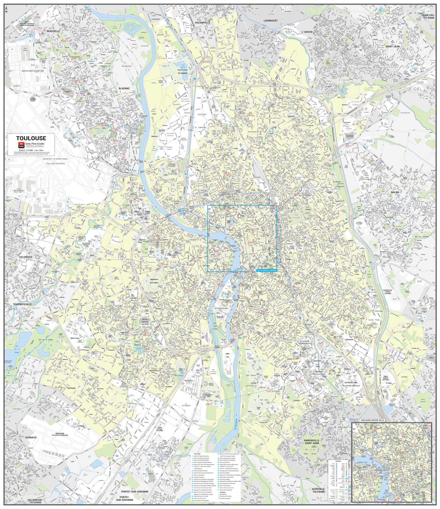 POSVILLETOULOUSE Poster du plan de ville de Toulouse