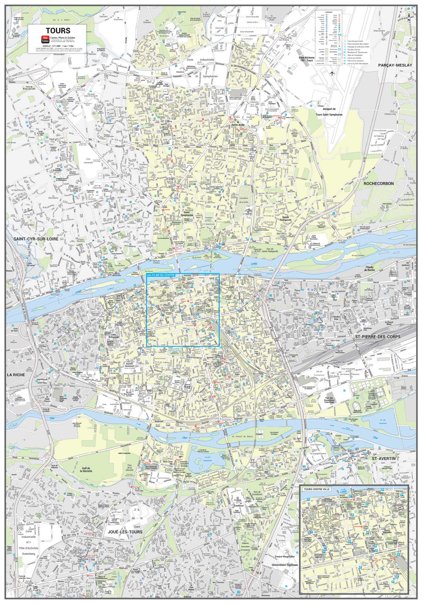 Poster du plan de ville de Tours