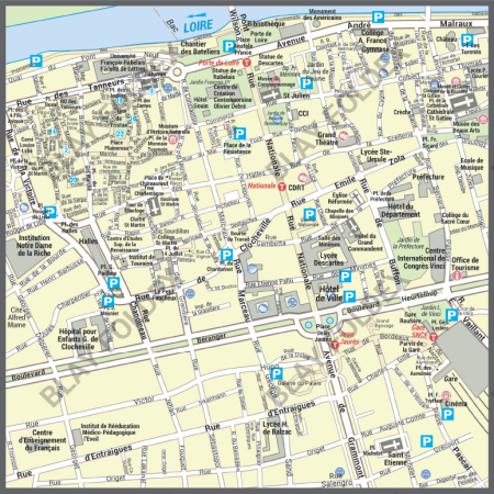 Poster du plan de ville de Tours