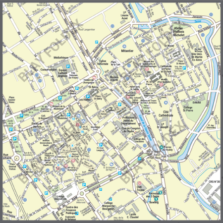 Poster du plan de ville de Troyes