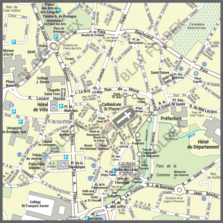 Poster du plan de ville de Vannes