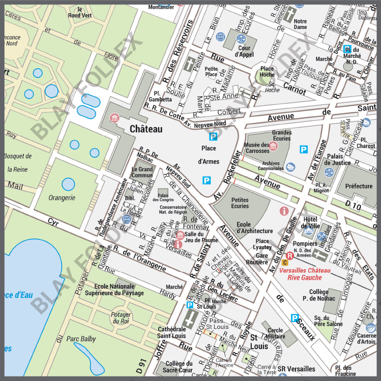 Poster du plan de ville de Versailles