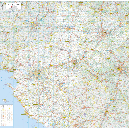 Poster de la carte routière de la région Pays-de-la-Loire