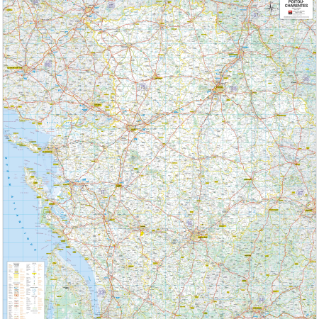 Poster de la carte routière de la région Poitou-Charentes