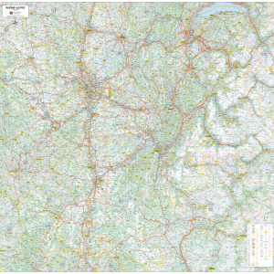 Poster de la carte routière de la région Rhône-Alpes