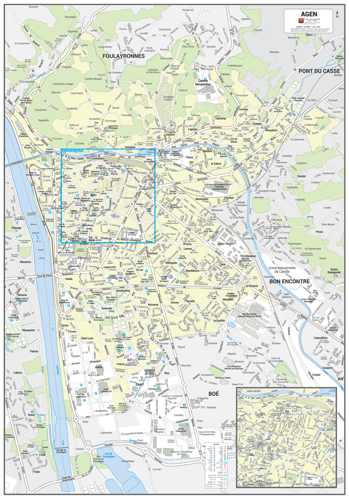 Poster du plan de ville d'Agen